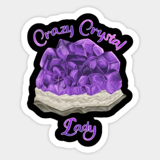 Healing stone esoteric - Crazy Crystal Lady Sticker